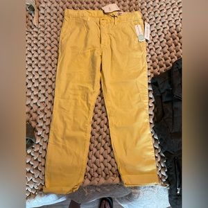 Cosmic blue love yellow crop pants